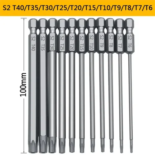 11PCS 75/100mm 보안 비트 세트 변조 방지 스크루 드라이버 드릴 비트 스크류 드라이버 비트 Torx 플랫 헤