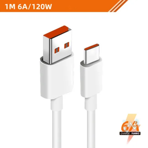 Xiaomi 6A 120W USB C 형 초고속 충전 케이블 Xiaomi Mi 13 12 Pro Realme POCO 12 터보 고속 충전 데이터 케이블