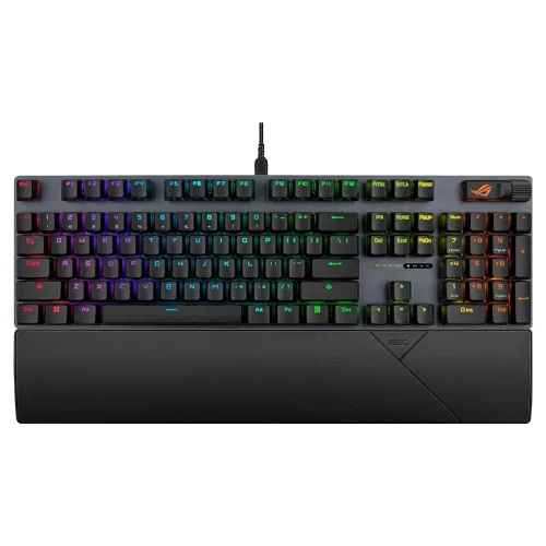 ROG STRIX SCOPE 2 X STORM축 V2 영문 알루미늄 사전윤활 핫스왑 기계식 게이밍 유선 키보드, 블랙, 90MP03XG-BKUA20, 청축