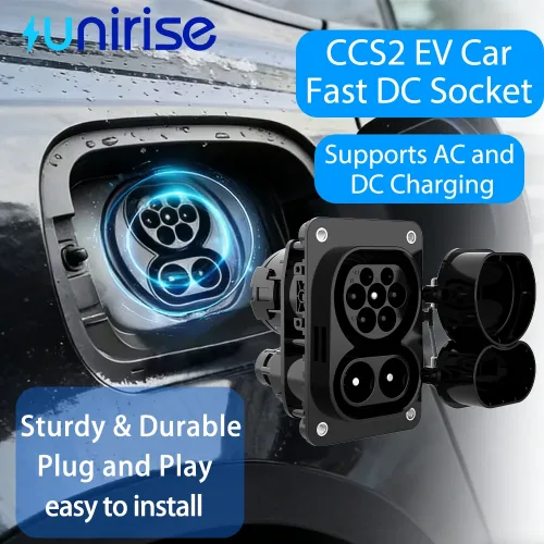 전기차 CCS 콤보 2 소켓 최대 1000V DC 급속 충전 80A 120A 150A 200A 전기차용 타입 2 CCS2 EV 충전 소켓