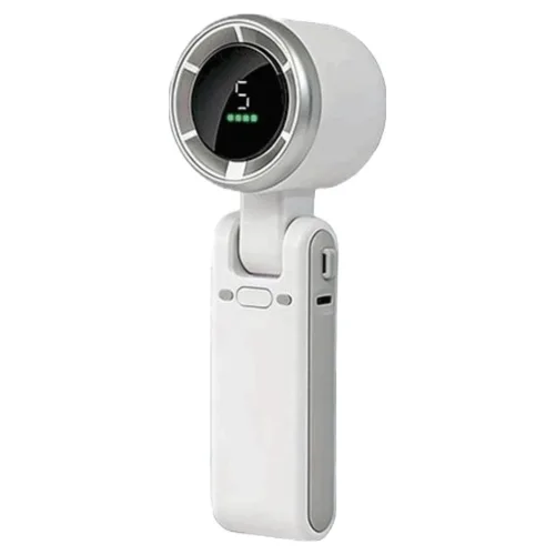 SKY LCD패널 서큘레이터급 스펙 커스텀기능 접이식 핸디선풍기, 화이트, SKY-HF01