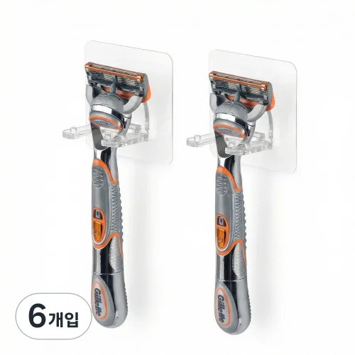 디허브 밀착패드 면도기걸이, 단일색상, 6개