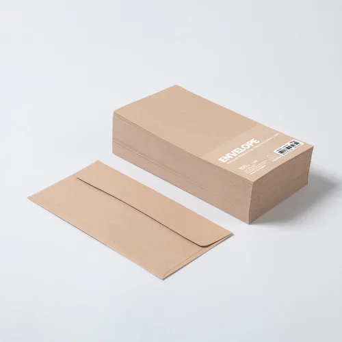 PaperPhant 빈티지 클래식 크라프트 가로형 봉투(173x89mm), 1팩, 내츄럴 100매입