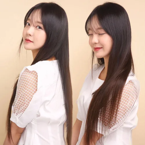 프리티레이디 인모 똑딱이 피스 5핀(가로27cm) x 2겹 붙임머리 가발, #NA, 65cm, 1개