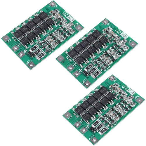 3개입 3S 40A 12.6V BMS 보호보드 밸런스 기능 탑재 11.1V 12V 18650 리튬이온 배터리 충전 PCB 전동드릴 모터용, 3개