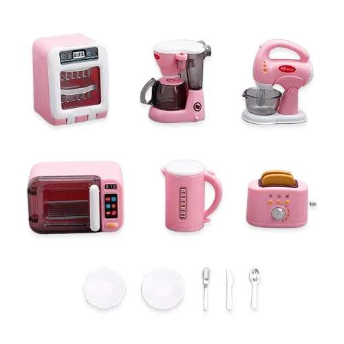 PDS홈데코 주방 베이킹 미니어처 세트 실내 장식 데코 소품 세트 175 x 135 x 60 mm, 핑크, 1세트