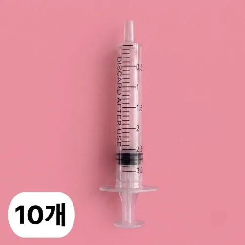 이너플리 강아지 약먹이는 주사기 고양이 피딩 주사기, 10개, 투명, 3ml
