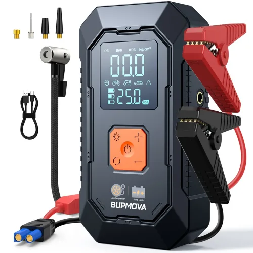 BUPMOVA 3000A 차량용 긴급시동 대용량 보조배터리 점프스타터 에어펌프 12V, 1개, 12400mAh