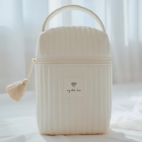 밀로뉴 순면 휴대용 기저귀 보관 가방, 화이트