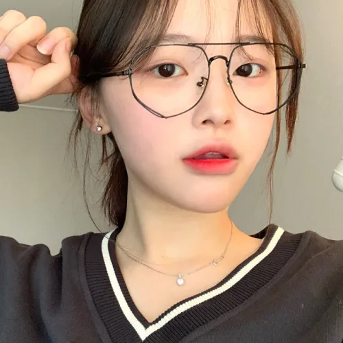 남자 여자 오버사이즈 레트로 다각형 유니크 금테 투브릿지 보잉 메탈 안경테