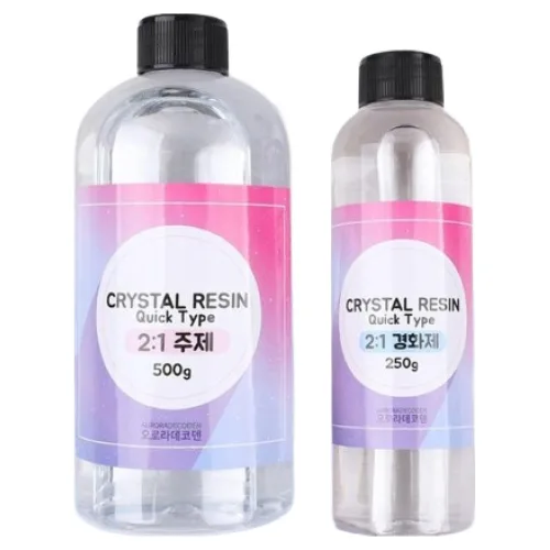 오로라데코덴 2액형 크리스탈 2대1 클리어퀵타입 750g R001, 1세트, 세트상품