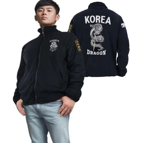 용 드래곤 dragon 보아털 기모 후리스 남성자켓 dragon fleece jacket ver.2