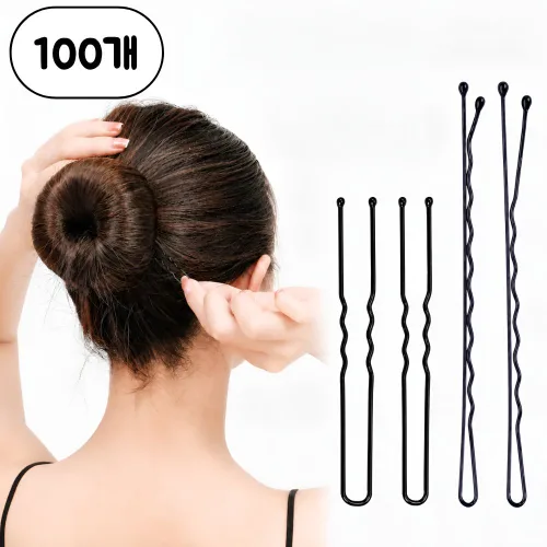 비온엑스 미용 올림머리 고정 u핀, 100개, 블랙