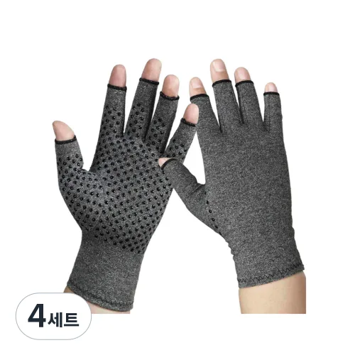 손 관절 보호 압박 반장갑 도트 손가락 손목 오픈 핑거 보호대, 4세트