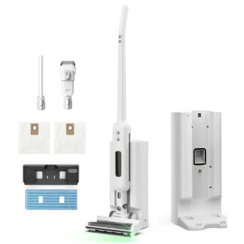 틴도우 초경량 UV 자동먼지비움 BLDC 무선 진공청소기+물걸레 키트, V17 PRO MAX, 화이트