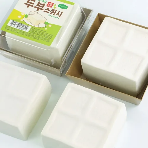 두부 스퀴시 말랑이 촉감놀이 두부스퀴시 주물럭 스트레스해소 피젯토이 두부말랑이 단체선물 판촉물, 두부 스퀴시, 1개