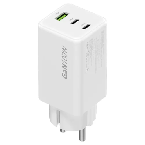 주파집 USB PD 100W PPS GaN 초고속 접지 멀티 충전기 미니 HCG05, 화이트, 1개
