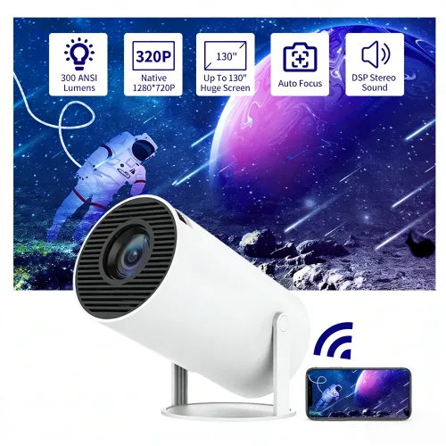 Salange HY300 Pro 프로젝터 8K 안드로이드 14 듀얼 Wifi6 300ANSI Allwinner H723 BT5.4 1080P 1280*720P 홈 시네마 야외 영화