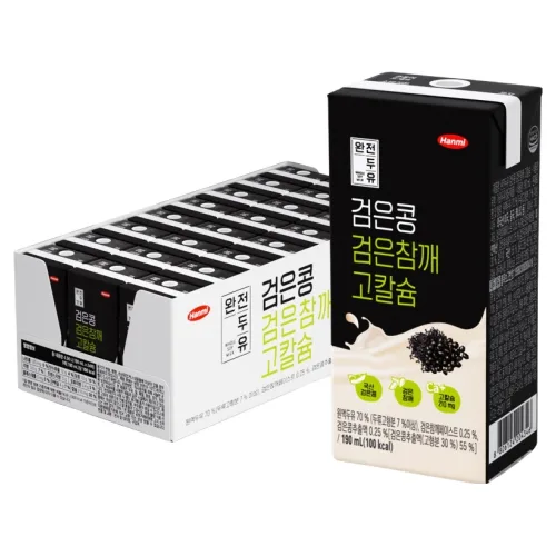 완전두유 검은콩 검은참깨 고칼슘, 190ml, 24개