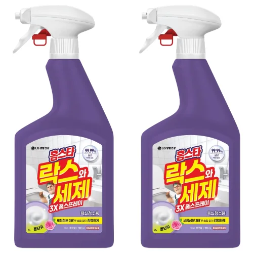 홈스타 락스와세제 3X 폼스프레이 후로랄 욕실청소용, 2개, 900ml