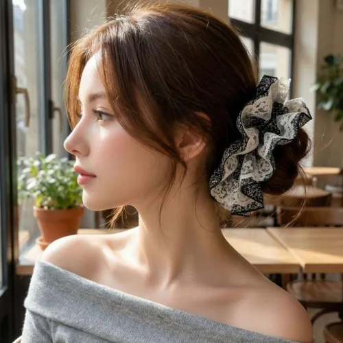 루비앤 빅사이즈 레이스 곱창밴드 러블리 헤어슈슈 풍성한 데일리 곱창밴드