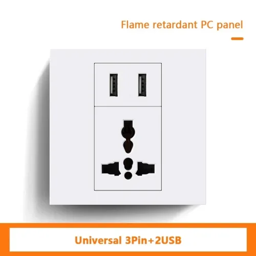 범용 3 핀 벽 전원 소켓 Cat6 네트워크 HDML USB C 타입 섬유 UK 지능형 콘센트 플러그