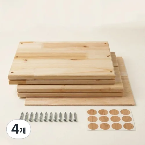 휴림 DIY 삼나무 원목 공간박스 1단 diy 수납장 틈새장 원목장 책꽂이, 4개, 소비자조립상품