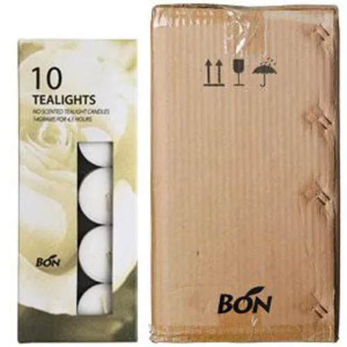 티라이트 무향 50x10개 BON Candle 4.5시간연소 하양(흰색) 양초, 무향, 14g, 500개