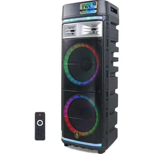 컴스 LED 이동식 UHF 블루투스 버스킹 노래방 앰프 TWS 싱글, CR500N, 블랙