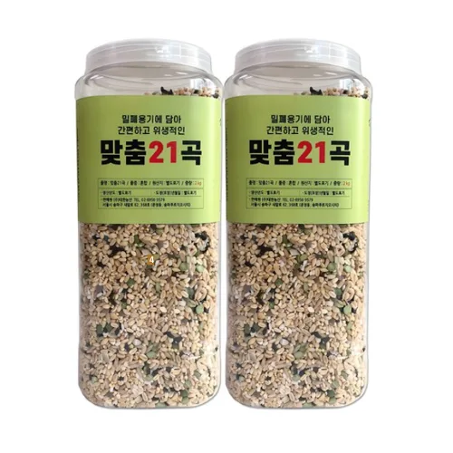 대한농산 통에담은 슈퍼푸드 5곡 플러스 맞춤혼합 21곡, 2kg, 2개