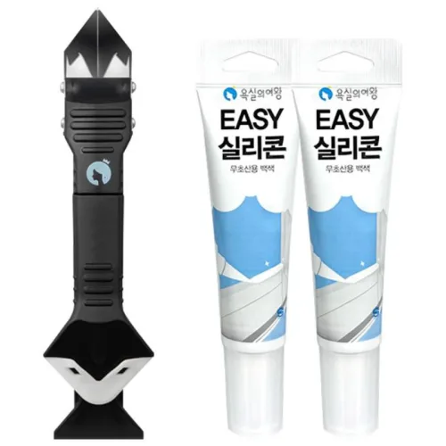 욕실의여왕 실리콘 스크래퍼 헤라 타일 줄눈 제거기/스크래퍼 1개+이지실리콘 2개, 1세트