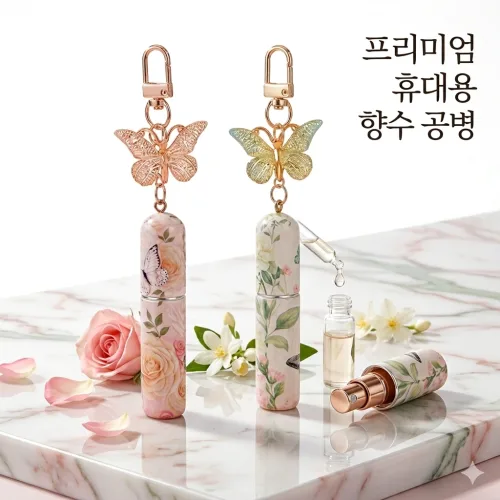 QIUA 휴대용 향수 공병 펌핑형 직주입식 미니 스프레이 분무기 5ml, 1개, 그린