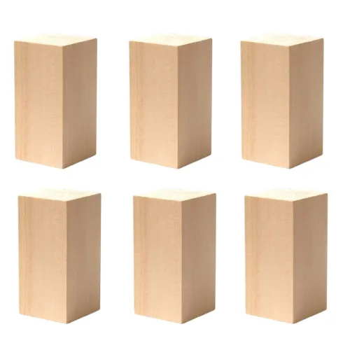 숲인더시티 우드카빙 나무목재 바스우드, 1세트, 5X5X10cm 6개