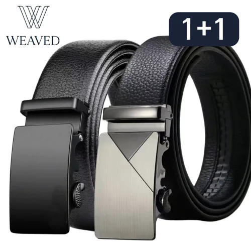 위브드 1+1 프리미엄 자동버클 가죽 남성 벨트