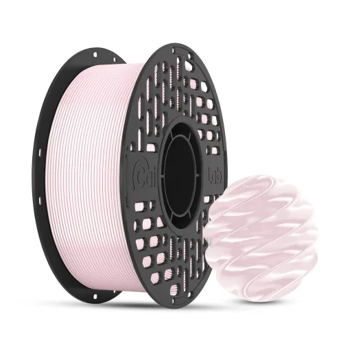 CaiLab 3D 프린터 필라멘트 PLA 실크 질감 쉬운 출력 고품질 1.75mm 안정적인 라인 직경 범용 재료 1kg (Bambu Lab A1, Mini, P1S,P2S 호환), 피치 핑크, (PLA)