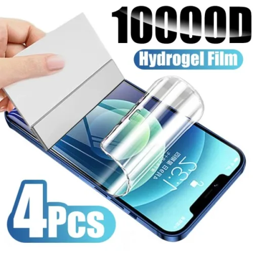 iPhone 15 13 14 16 12 11 Pro Max 소프트 하이드로 겔 필름 7 8 Plus Mini XS XR X 용 4Pcs 실리콘 화면