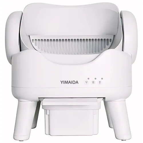 YIMAIDA YMD-102T 스마트 고양이 자동 화장실 APP 연동 저소음 안전센서 한국 버전, 화이트, 1개