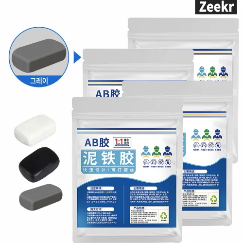 Zeekr 강력 다용도 에폭시 퍼티 금속 보수 접착제 AB 접착제 방수 누수 보수제 플라스틱 목재 타일 세라믹 보수용 퍼티, 4개