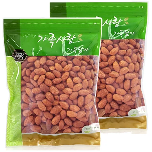 [가온애] 가족사랑 무염 볶은 아몬드, 1kg, 2개