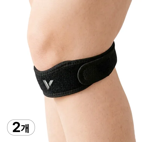 비바케어 고탄력 슬개골 슬개건 무릎보호대, 2개, 블랙