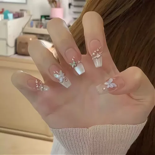 오로라 버터프라이 네일팁 파츠 네일팁 고퀄