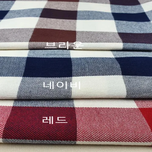 대폭원단 코튼면 체크원단 깅엄체크 레트로3종, 1개