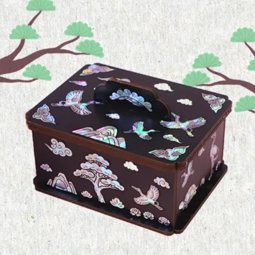 정인아트 직사각 보석함+자개 스티커 set (옵션 선택)