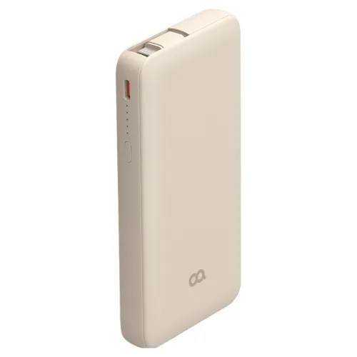 오아 퀵롤 고속 충전 일체형 C타입 보조배터리 10000mAh, 베이지, OBAT-002BE