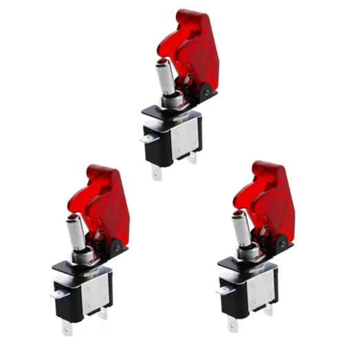 JK LED 전투기 스위치 레드 램프 토글 DC12V DIY 버튼 자동차, 3개