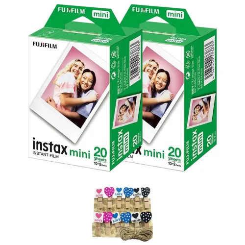 후지 인스탁스 미니필름 40장+하트데코집게/즉석카메라 필름, 단일상품, 1개