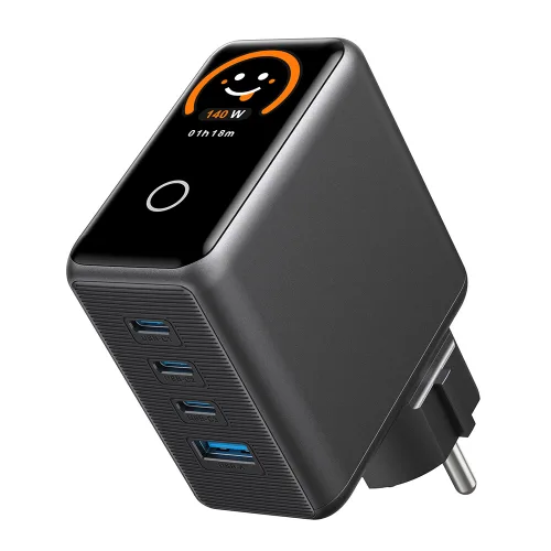 벤션 DASH Pro 140W GaN 디스플레이 PD PPS 멀티 고속충전기 물리 보호 접지형 140W PD3.1 삼성 초고속 충전 3.0 지원, 1개, 그레이