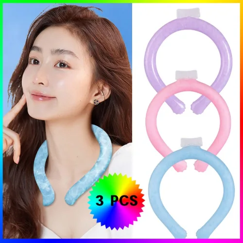3SU [1+1+1] NEW 3가지 색상 쿨타임 넥쿨러, 퍼플2개+블루1개