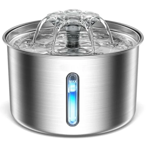 모루펫 애완동물 펫 대용량 올스테인리스 3L 자동 급수기, 1개, 스테인리스 3.0L