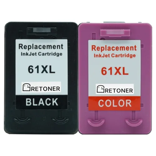 그래토너 HP 61 XL CH563WA CH564WA DeskJet 1050 1510 2000 2050 3050 호환 잉크 카트리지 대용량 4색 세트, 검정, 컬러, 1세트